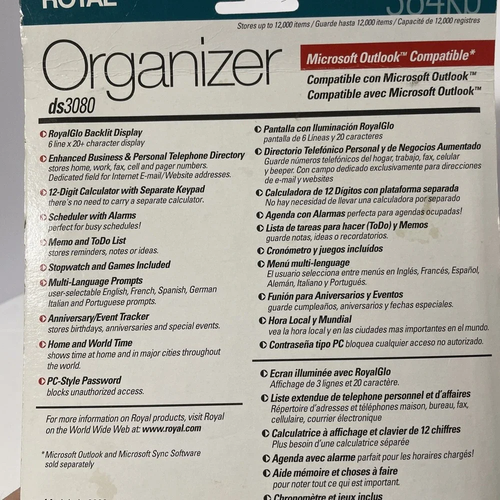 Royal Personal Organizer‎ DS 3080 Microsoft office compatible Backlit